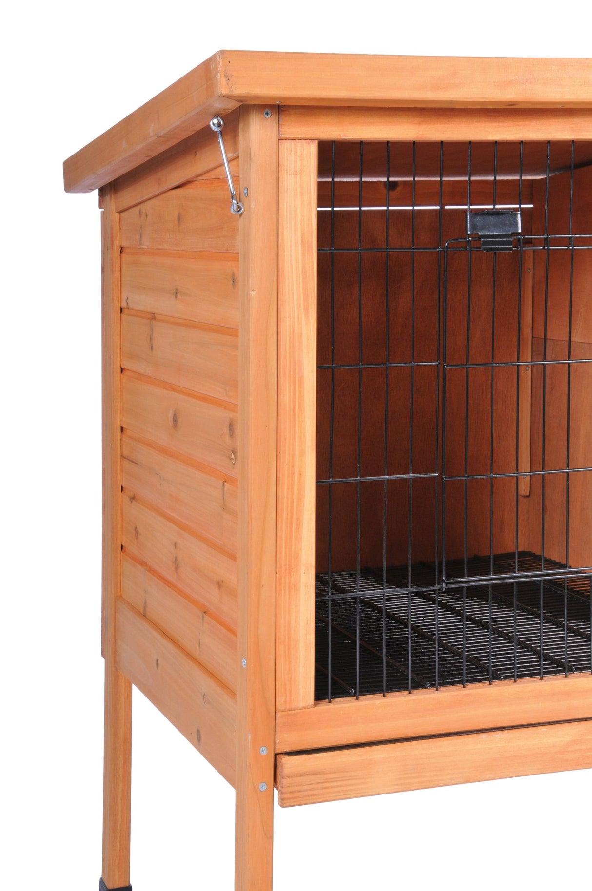 Stained Wood Prevue Pet Products Small 460 Rabbit Hutch, 36.0" L x 24.0" W x 35.5" H