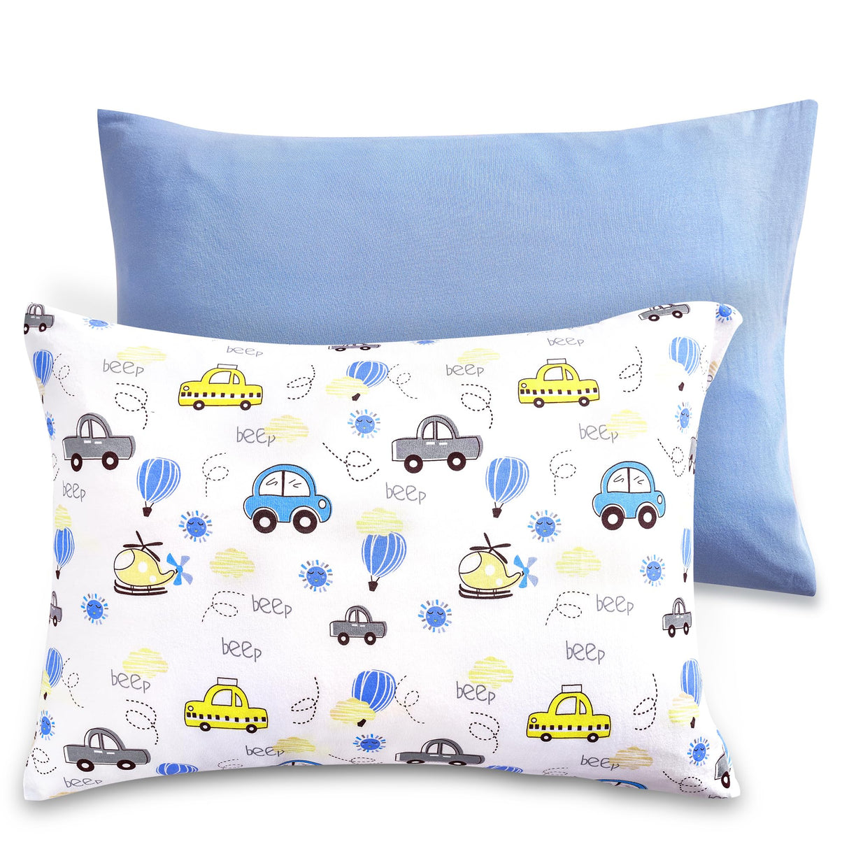 Organic Cotton Toddler Pillowcases - 2 Pack Super Soft Baby Kids Travel Pillow Cases Envelope