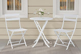 3-Piece Patio Bistro Sets, Outdoor Space-Saving Folding Bistro Table and Chairs, Patio Furniture Set with Strong Round Tube Metal Frame, Weather Resistant Conversation Set for Yard Garden, Green