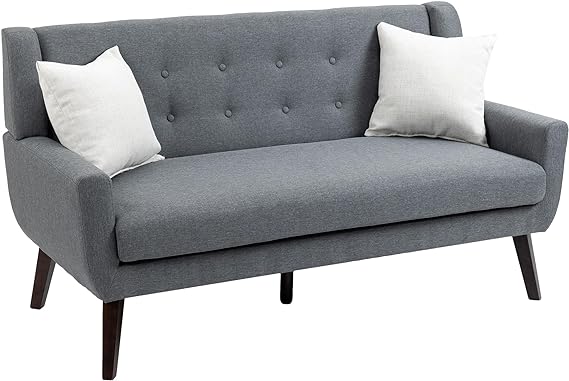 63" W Loveseat Sofa, Modern Upholstered Love Seat 2-Seater Couches