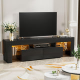 Modern Black LED TV Stand for 70-Inch Televisions with RGB Lighting
