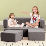 Kids Couch - Modular Kids Sofa for Toddler and Baby Playroom/Bedroom Furniture Removable Cover