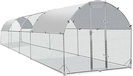 Large Metal Chicken Coop Upgrade Tri-Supporting Wire Mesh Chicken Run,Chicken Pen