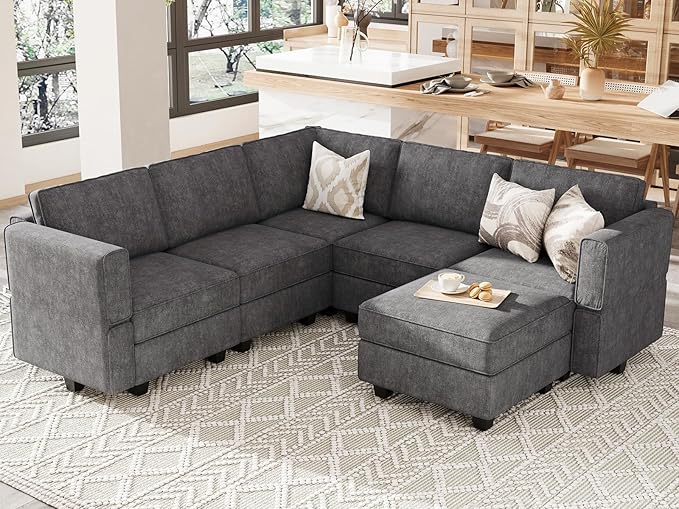 Modular Sectional Couch U-Shape Modulars Reversible Sectional Sofa