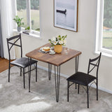 3 Piece Kitchen Dining Room Table and Chairs Set for Dinette, Breakfast Nook, Farmhouse