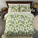 Tropical Plants Quilt Set Queen Size 3 Pieces