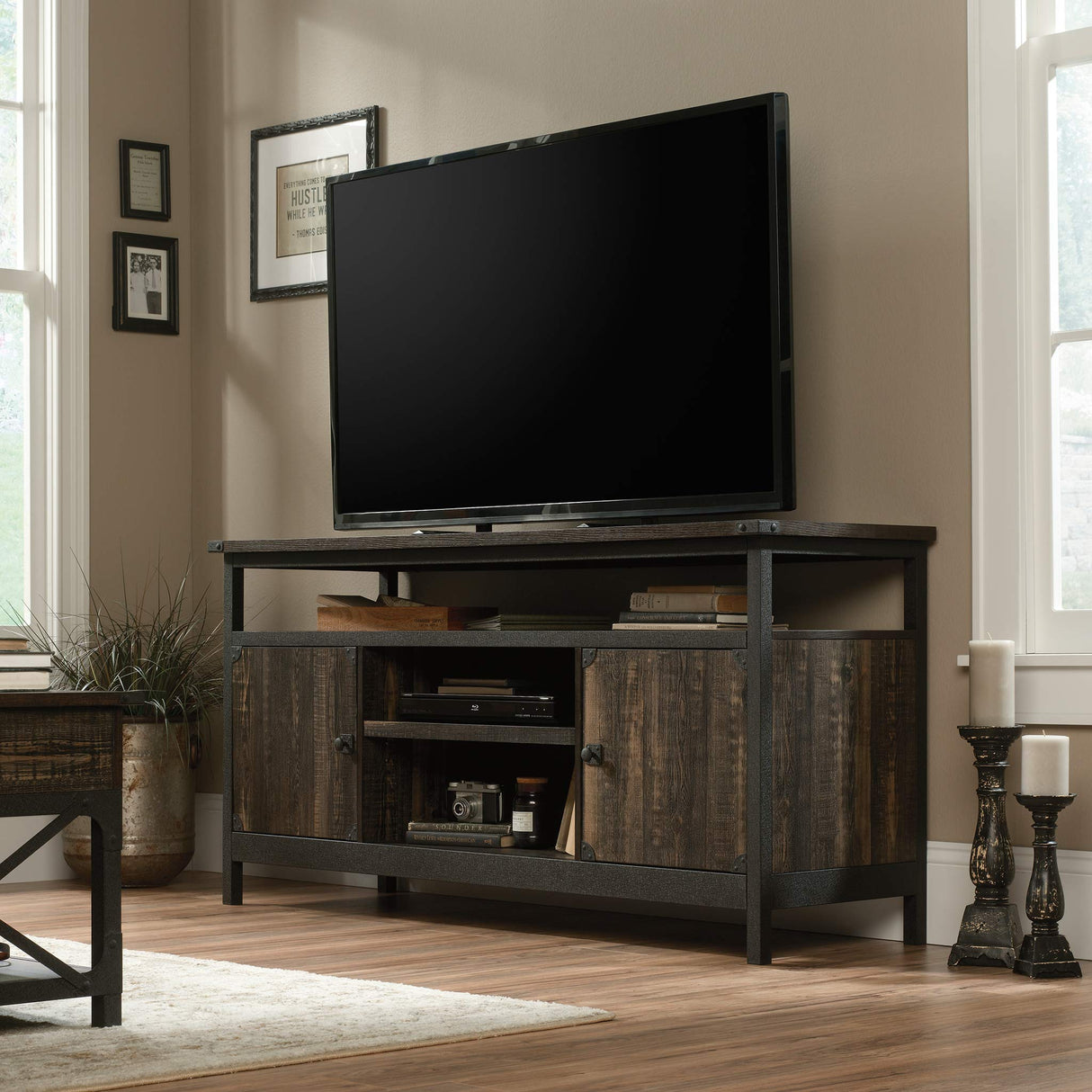 Steel River Metal & Wood Credenza with Doors, for TVs up to 60"