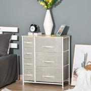 Dresser Storage Tower Cabinet Organizer Unit, Easy Pull Fabric Bins with Metal Frame