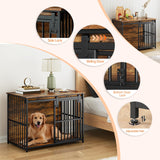 36.6" Heavy Duty Dog Crate Furniture with Sliding Barn Door