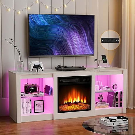 Electric Fireplace TV Stand-Led Entertainment Center-70 inch TV Stand