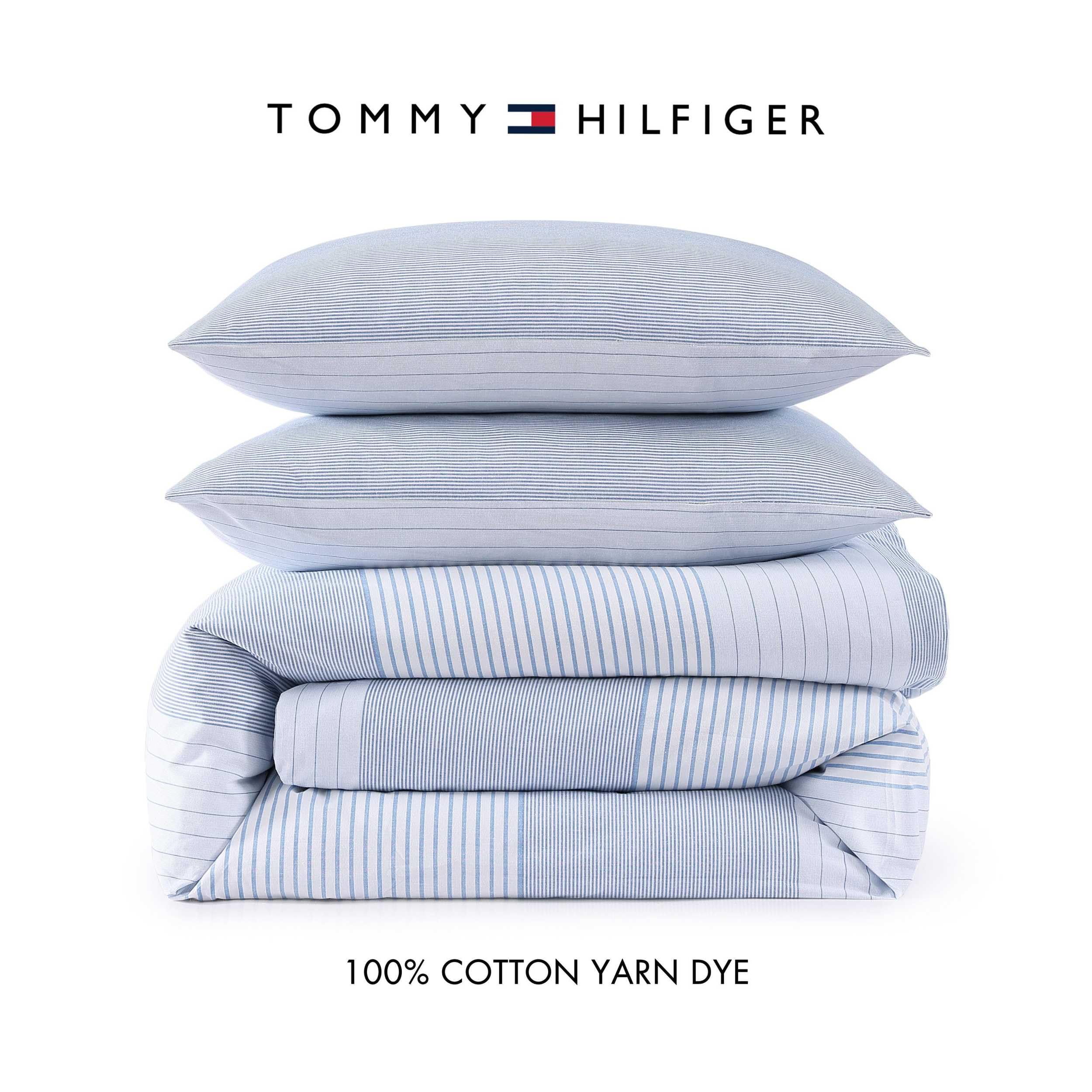 King Comforter Set - Modern Stripe White with Matching Sham