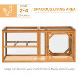 55" Wooden Chicken Coop Add-on Expansion, Mini Chicken Coop Outdoor Chicken Run