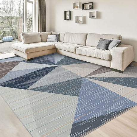 Washable Modern Area Rug - Geometric Style 5x7 Rugs for Living Room, Bedroom,