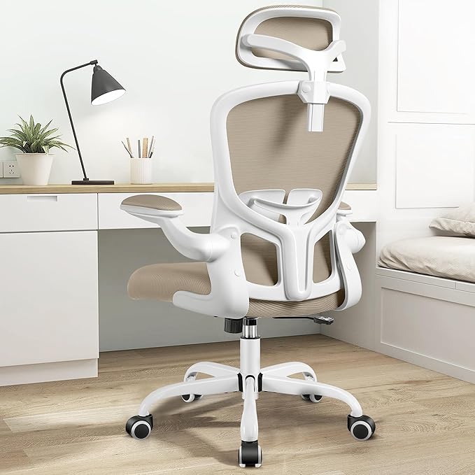 Office Chair with Headrest, Ergonomic Desk Chair with Wheels, Task Swivel Comfy Chair