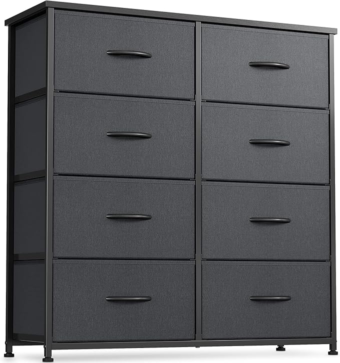 Dresser for Bedroom, Tall Fabric Dresser of Chest with 8 Drawers Storage Organizer,