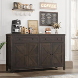 55" Buffet Sideboard Cabinet with Storage, Modern Farmhouse Coffee Bar Cabinet with Drawers and Shelves,