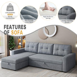 Sleeper Sofa Couch with Pull Out Bed,L Shaped Sleeper Sofa with Storage