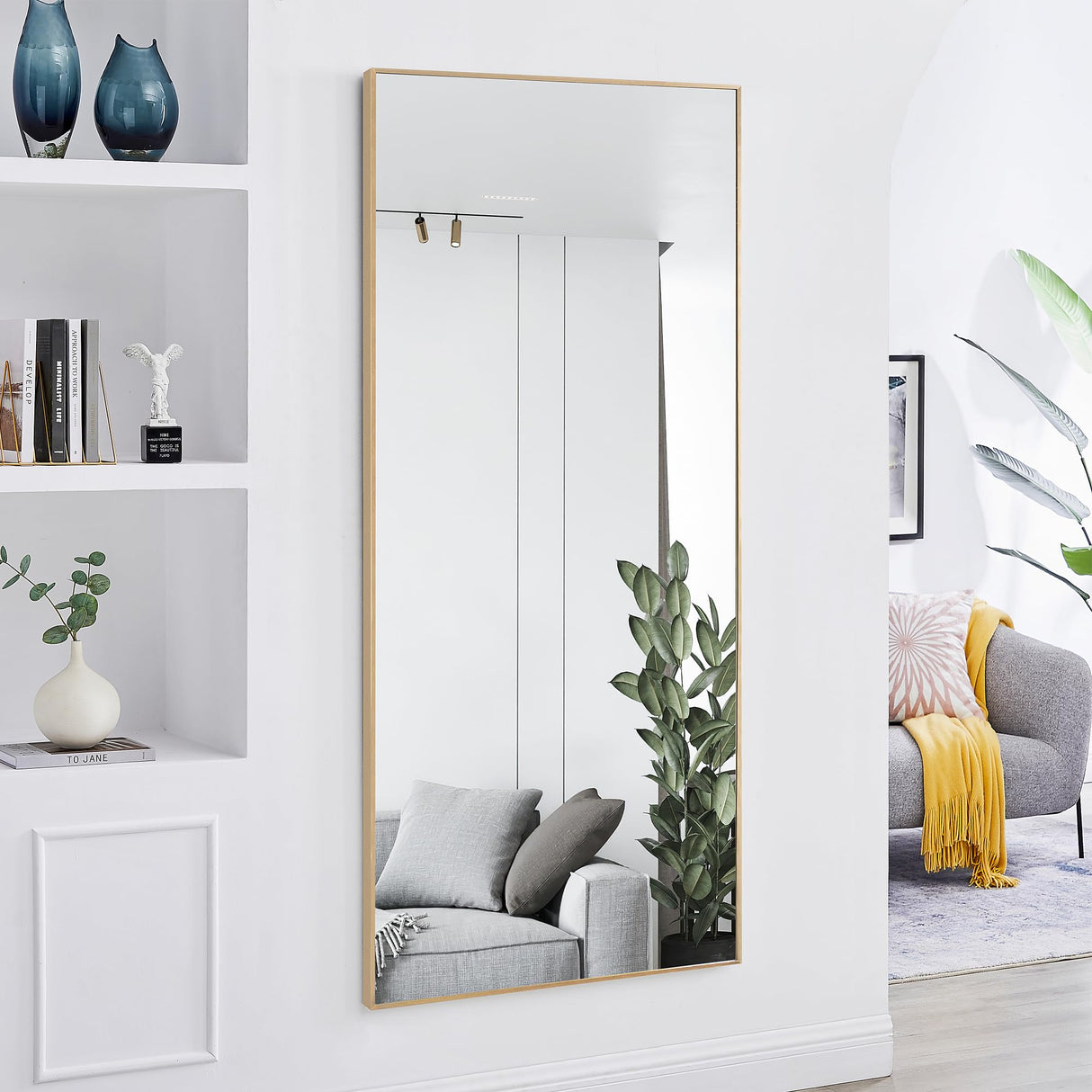 Maisie 71"x32" Modern Aluminum Mirror Full Length Mirror Free Standing Leaning/Hanging