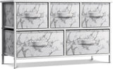 Dresser with 5 Drawers - Storage Chest Organizer Unit with Steel Frame