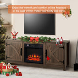 TV Stand for Television up to 65 Inch with 18" Electric Fireplace, Adjustable Fireplace Tv