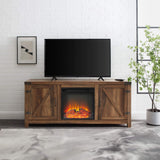 Georgetown Modern Farmhouse Double Barn Door Fireplace TV Stand for TVs up to 65