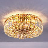 6-Lights Gold Crystal Flush Mount Chandelier Light Fixture K9 Crystals Modern Ceiling