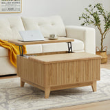 Lift Top Coffee Table, Square Coffee Table with Hidden Storage Compartment