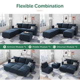 Modular Sectional Sleeper Sofa with Storage Seat Velvet Sectional Sofa with Chaise