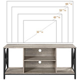 TV Stand for 65 inch TV Console Table with Storage Shelves Cabinet, 55" Wood