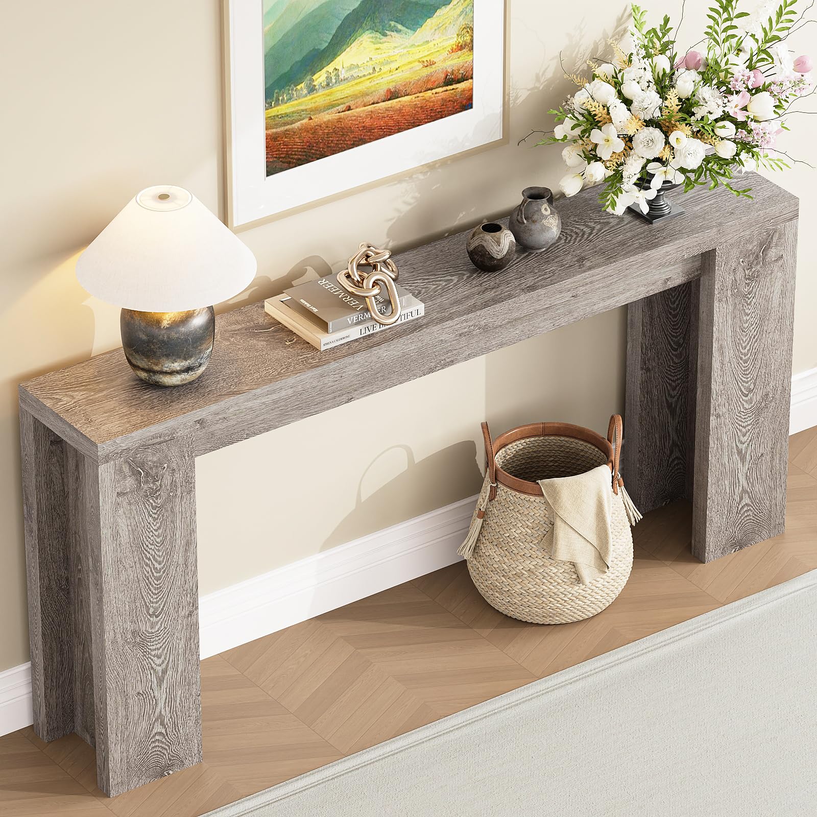 70.9" Extra Long Console Table - Farmhouse Entryway Table