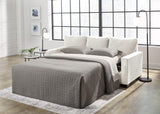 Rannis Coastal 2-in-1 Sofa Sleeper with Folding Gel Memory Foam Mattress, Queen, White