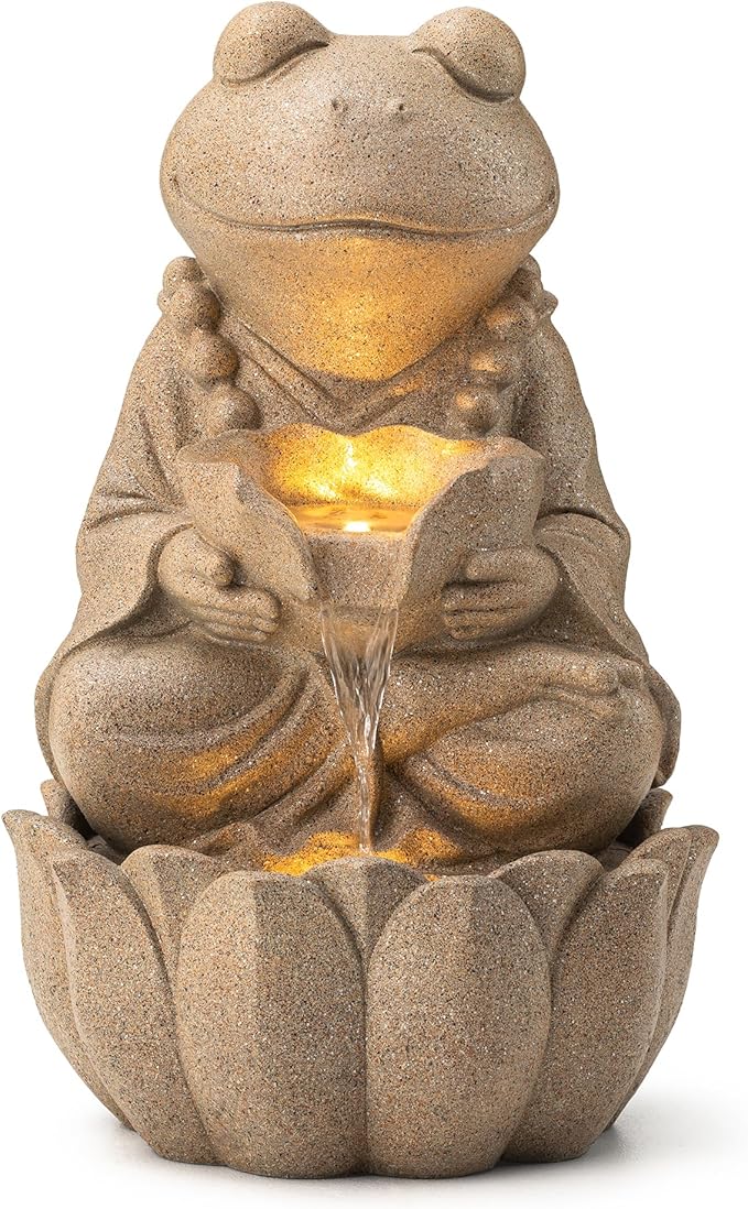 4-Tiered Cascading Outdoor Water Fountain for Garden Patio Yard Mystical Gothic