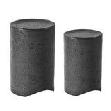 Concrete Side Table Set of 2, Outdoor Side Table Nesting for Patio, Outdoor Accent Table