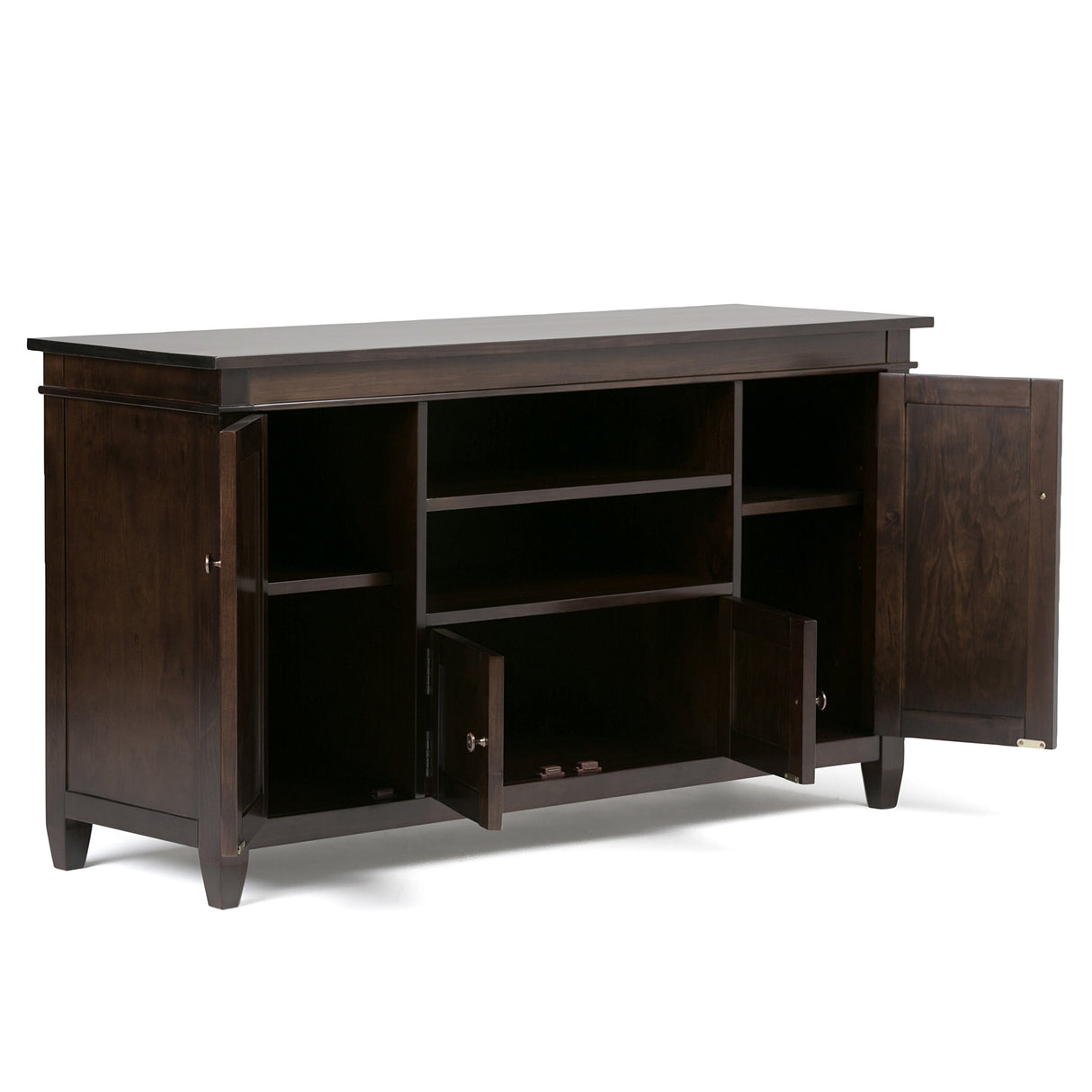 SOLID WOOD Universal TV Media Stand, 54 Inch Wide, Contemporary, Living Room