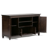 SOLID WOOD Universal TV Media Stand, 54 Inch Wide, Contemporary, Living Room