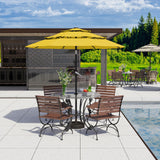 9FT 3 Tiers Patio Umbrella with Push Button Tilt/Crank
