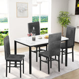 5 Piece Dining Table Set for 4, Kitchen Table and Chairs for 4, Dining Table Furniture Set