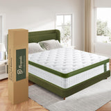 Queen Mattress, 14 Inch Hybrid Mattress In a Box with Gel Memory Foam