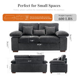 Loveseat Sofa Couch 73", Chenille Love Seat Couch Sofa with Removable