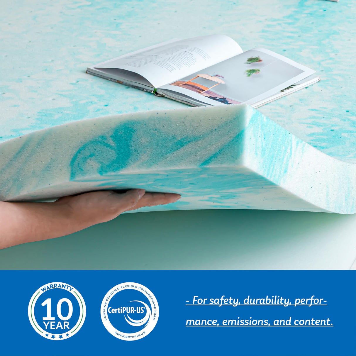 2 Inch Twin Memory Foam, Gel Infusion, CertiPUR-US Certified, Bedroom Essentials