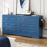 7 Drawers TV Stand for 65 inches with Power Outlets -Chest of Drawers Dresser