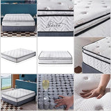 King Mattress 11.4 Inches Pillow Top Pocket Spring Hybrid Mattress