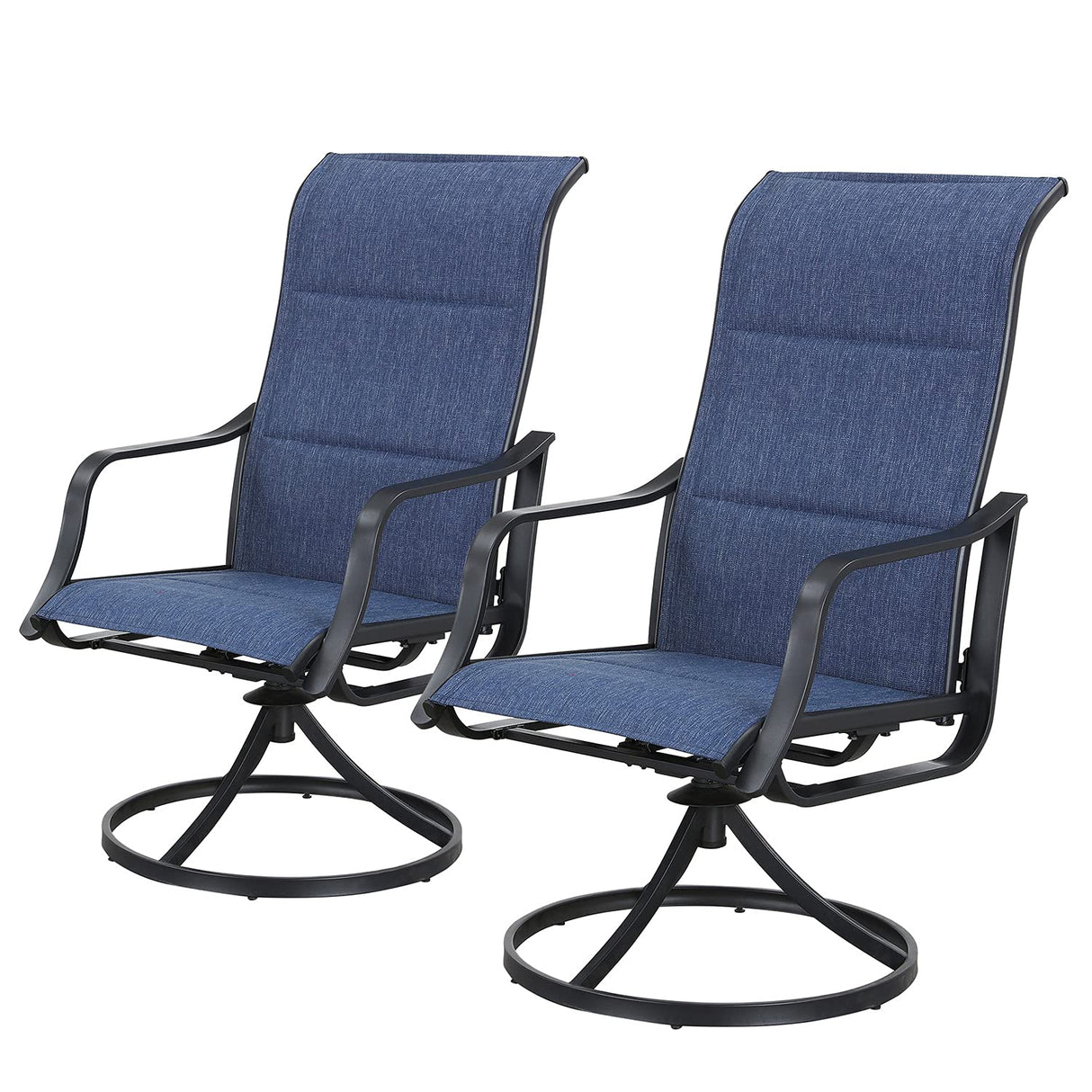Patio Dining Chairs 2 Pieces Outdoor Metal Swivel Rocker Chair