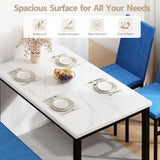 4-Piece Faux Marble Dining Table Set with Upholstered Bench and Chairs