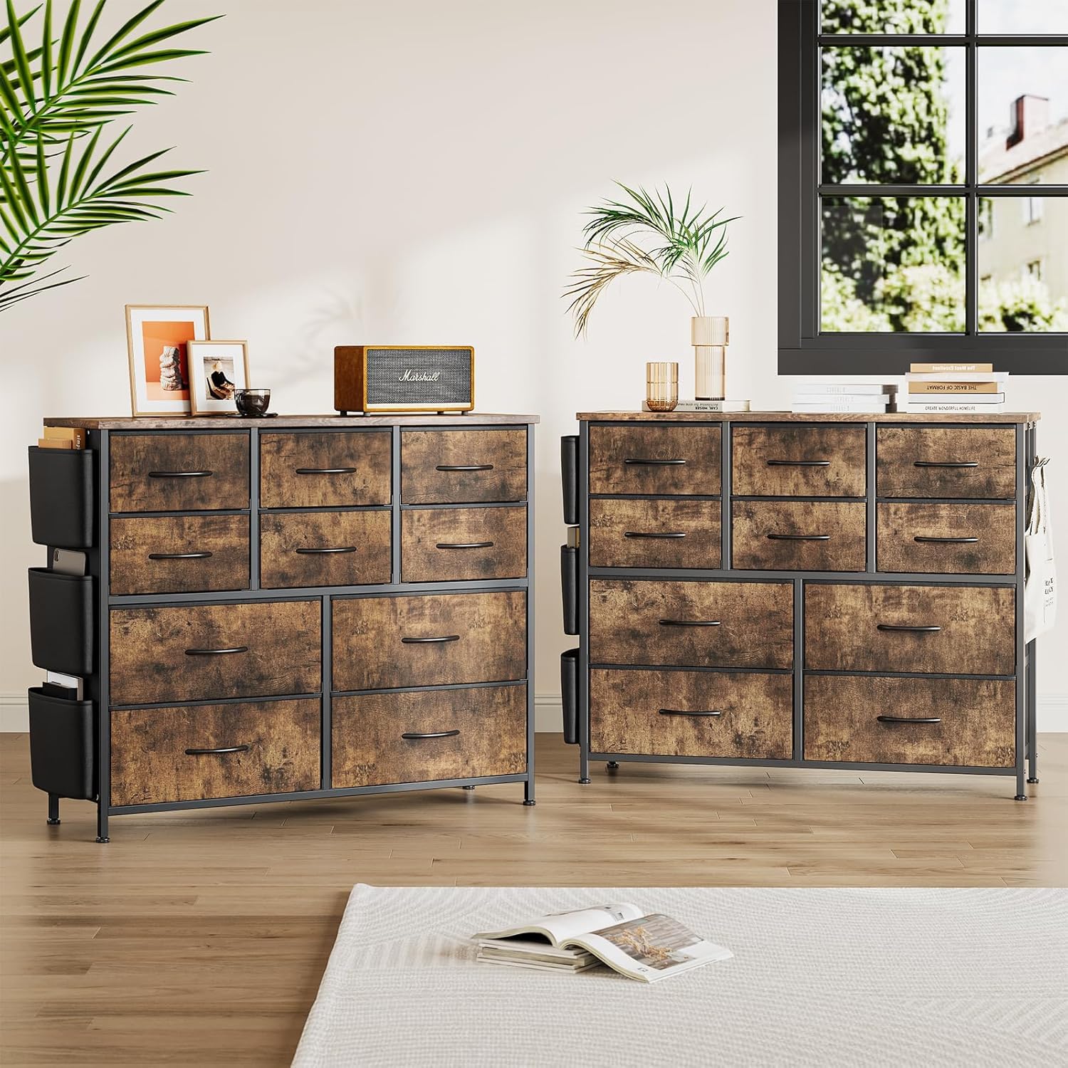 Bedroom, 10 Drawers Fabric Storage Drawer, Chest of Drawers