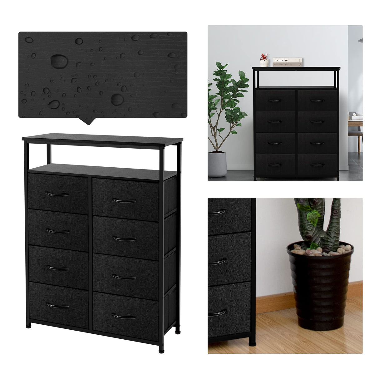 Dresser Double, Tall Storage Organizer Unit for Bedroom