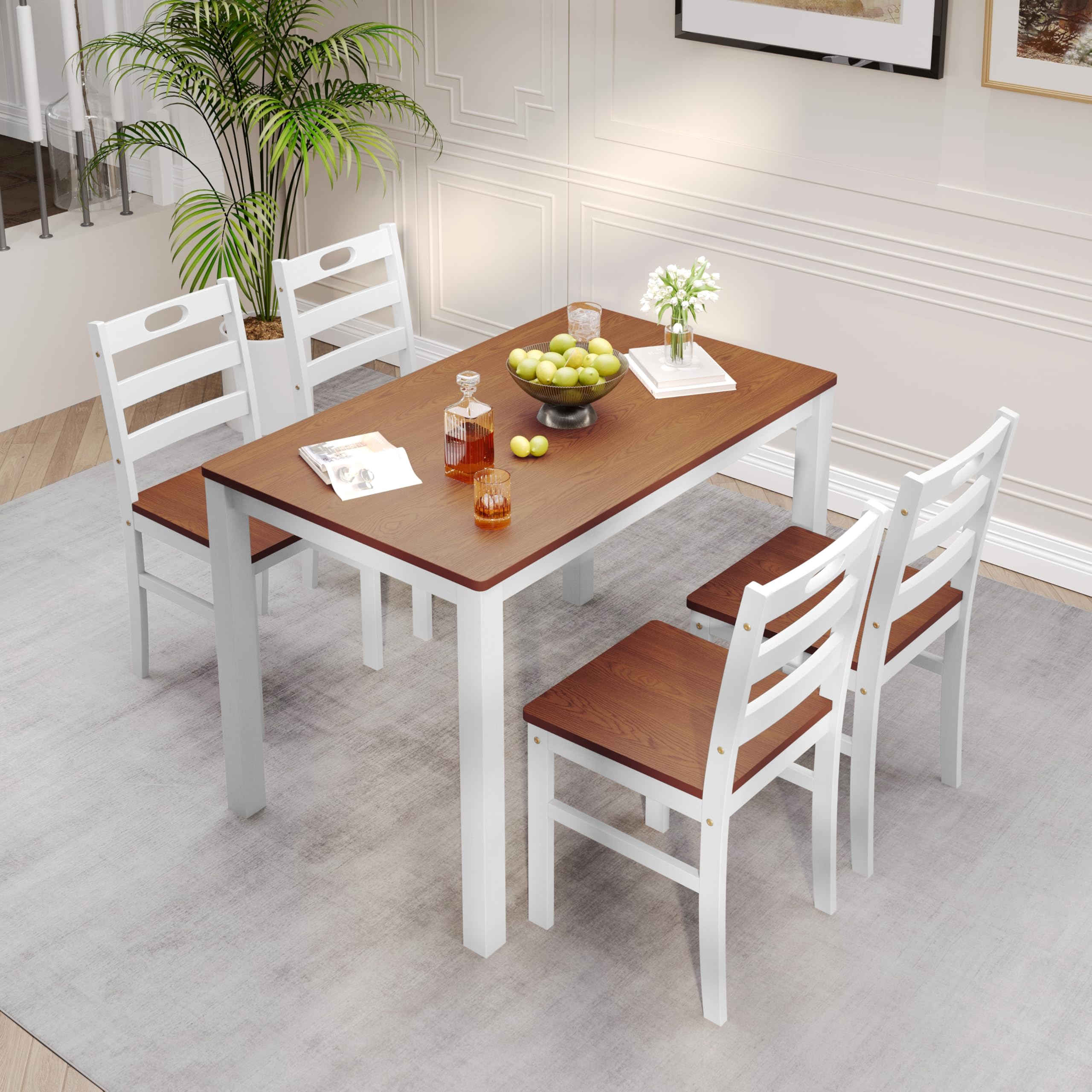 5-Piece Dining Table Set with 4 Chairs