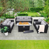 5 Pcs Outdoor Furniture Sets Patio Furniture Set with 45" Fire Pit Patio Couch Outdoor