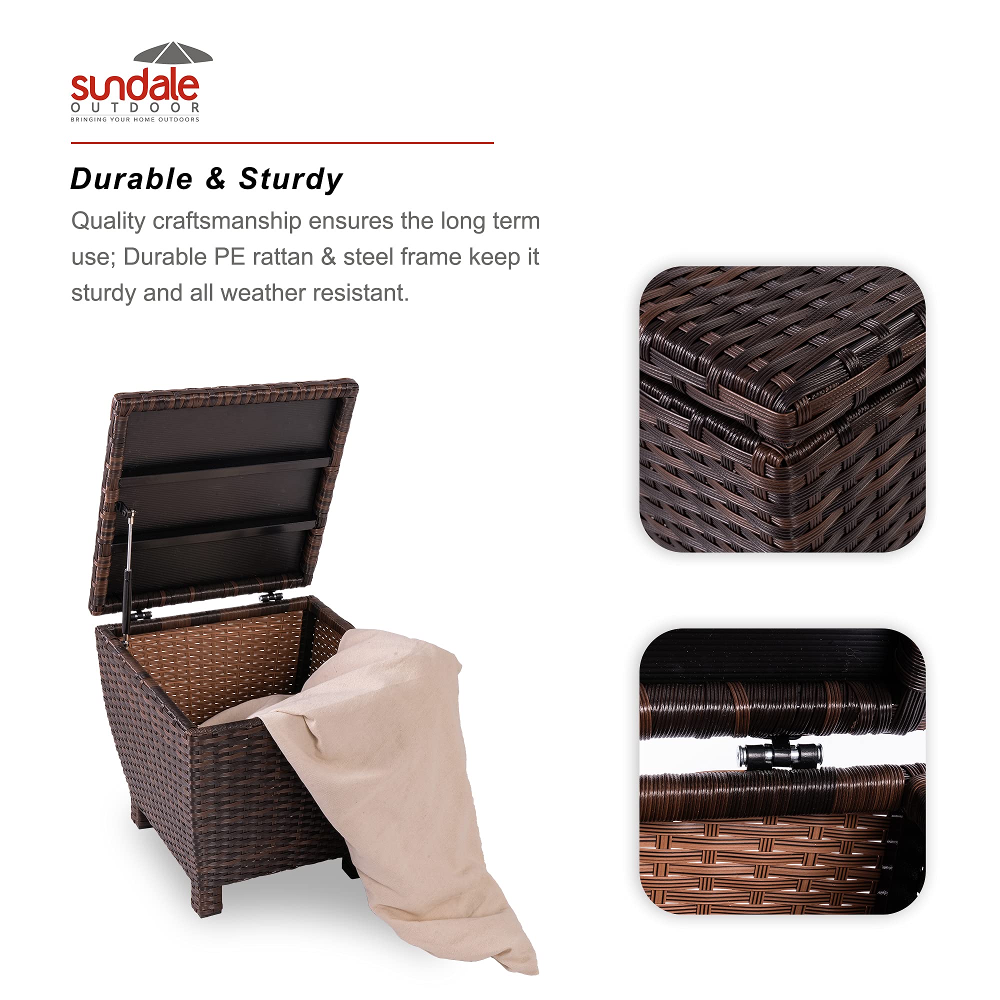 Small Deck Storage Box Outdoor with Lid