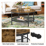 3-Piece Rustic Coffee Table and Side Table Set, Set of 3 Sturdy & Durable